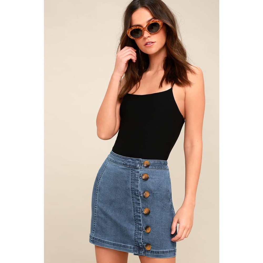 Free People | LittleDaisies Denim Mini Skirt | 8